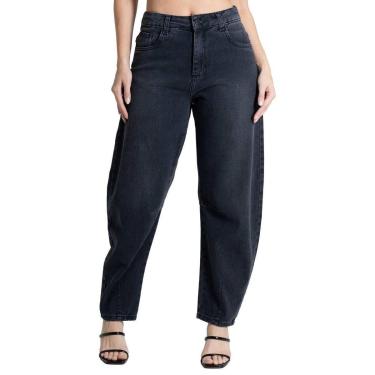 Imagem de Calça Jeans Sawary Barrel - 280431 - preta 46-Feminino