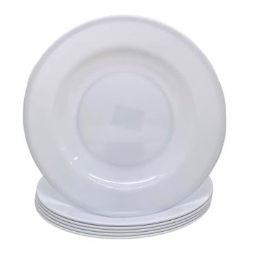Imagem de Conjunto 6 Pratos Fundos Em Melamina Branco Para Refeição