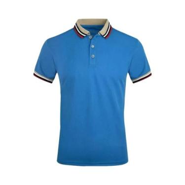 Imagem de Camisa Polo Masculina Listrada - Algodão Respirável, Manga Curta - Cas
