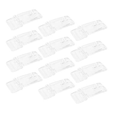Imagem de bociloy 12 conjuntos de mini ferrolho de dobradiça de 55 x 25 mm, fecho de fivela de acrílico transparente para mini portas, caixas de joias, mini armários