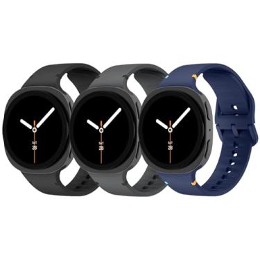 Imagem de Pulseira para Galaxy Watch 8 de 40 mm e 44 mm, para Samsung Galaxy Watch 8/8 Classic de 46 mm e mulheres e homens, pulseira de silicone sem lacunas Correa de substituição para Samsung Watch 8 de 40 44