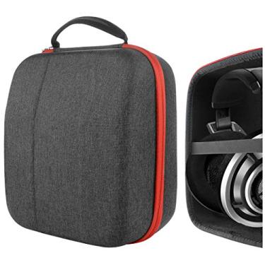 Imagem de Capa para fones de ouvido Sennheiser HD800, HD598, AKG K701, Q701, Beyerdynamic DT880, DT990 e mais/capa rígida grande estojo de transporte/bolsa de viagem para fone de ouvido (tecido preto)