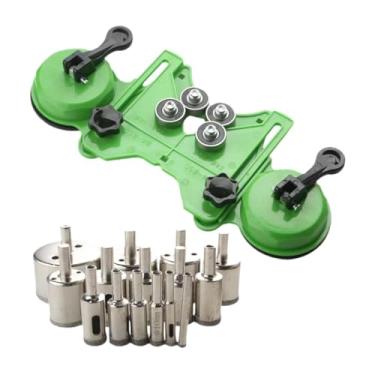 Imagem de Ioensy Guia de broca para serra copo, localizador de furos, localizador de centralização multifuncional, gabarito para serra copo de azulejos para cerâmica, com Brocas