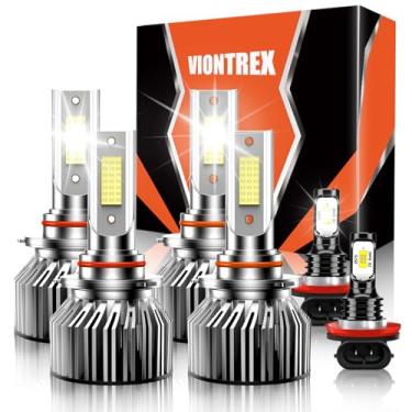 Imagem de VIONTREX Pacote combo de lâmpadas de neblina de farol alto e baixo adequado para Toyota Corolla 2009 2010 2011 2012 2013 Luz de condução Plug and Play, kit de lâmpada branca de carro 6500K, IP68
