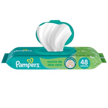 Imagem de Lenço Umedecido 48 Unidades Pampers Aloe Vera Hidratante