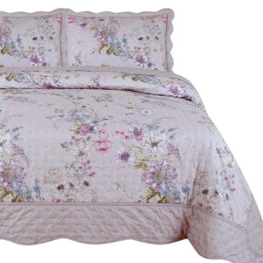 Imagem de Cobre Leito Queen Size 100 Algodão Arielle 300 Fios Bordado