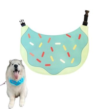Imagem de Bandana fofa de cachorro e gato com desenho de donuts, babador, impermeável, para animais de médio a grande porte, ajustável, para golden retriever, samoieda do Alasca