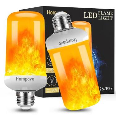 Imagem de Lâmpadas LED de chama Hompavo atualizadas, 4 modos, brancas, pacote co