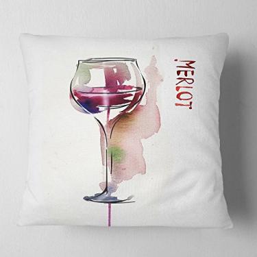 Imagem de Sala de estar contemporânea Designart vinho tinto, sofá, almofada de alta qualidade + capa de almofada impressa em ambos os lados 66 cm x 66 cm