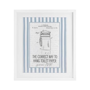 Imagem de Stupell Industries Papel higiênico Correct Way Impressão emoldurada branca sob vidro por Lettered and Lined, 40 x 33