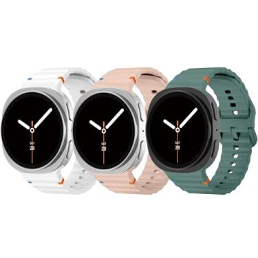 Imagem de Pacote com 3 pulseiras esportivas compatíveis com Samsung Galaxy Watch 8 de 40 mm e 44 mm/8 Classic de 46 mm, pulseira de silicone macio sem lacunas à prova d'água para Samsung Galaxy Watch 8 Classic