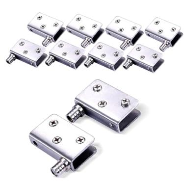 Imagem de Dobradiças pivô de porta de vidro/madeira, balanço livre, cromado, painel de 5-8 mm (2, cromado brilhante)