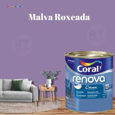 Imagem de Tinta Parede Roxo Açaí Acrílica Fosca Coral Renova 800ml, MALVA ROXEAD