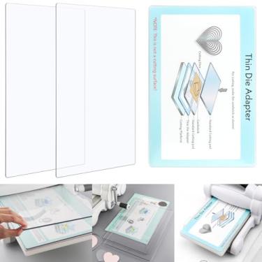 Imagem de 2 peças de almofadas de corte padrão e 1 peça de adaptador fino para máquina de corte, almofada de adaptador padrão de plástico PC para máquina de corte de metal, faça você mesmo, scrapbooking, papel