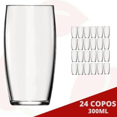 Imagem de Kit com 24 Copos Oca 300ML Transparente Água Suco Drinks - NADIR FIGUE