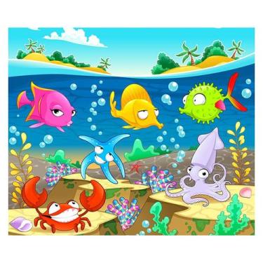 Imagem de Papel de Parede Adesivo Infantil Fundo do Mar Quarto Criança - 682pcm 