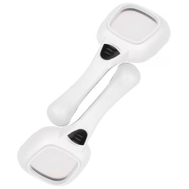 Imagem de Lupa quadrada portátil de leitura 6X com 6 luzes LED Lupa alimentada por bateria para baixa visão