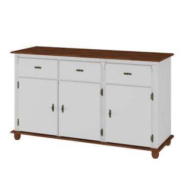 Imagem de Balcão Colonial Cor Cera em Madeira Bruta para Cozinha com Pés Tornead