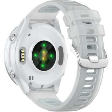 Imagem de Miimall Compatível com pulseiras Garmin Forerunner 570, pulseiras de reposição de TPU respiráveis de 20 mm e 22 mm para Garmin Forerunner 570 de 42 mm e 47 mm, Forerunner 55, 165, 245, 245 Music, 645