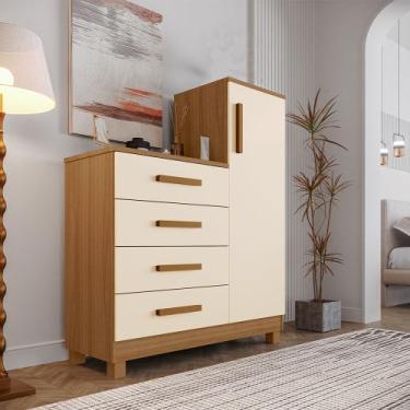 Imagem de Comoda Adulto Alta para Quarto Versátil Off White - MOVELARIA STORE