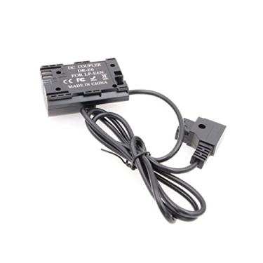 Imagem de ZBLZGP Adaptador de bateria fictícia D-tap para LP-E6 E6 para câmera Canon 60D 70D 80D monitor SmallHD 501 502 702 (cabo reto)