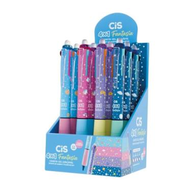 Imagem de Caneta Gel Apagável 0.7mm CIS 4X1 - Fantasia, Rainbow/Candy/Game/Space, 12 unidades