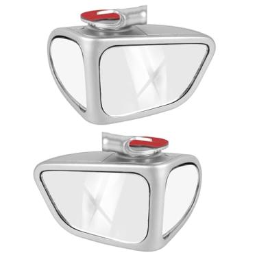 Imagem de XYDHQS 2 peças de espelho de ponto cego de carro, espelho de ponto cego de carro, rotação 360 ajustável, espelho auxiliar de ré de vidro HD para carros, caminhões, SUVs, motocicletas (prata)