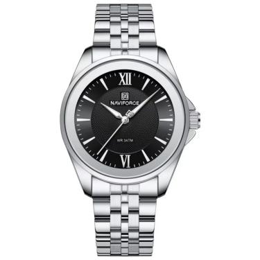 Imagem de Relógio redondo feminino design simples em aço inoxidável 3atm