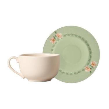 Imagem de Conjunto 6 Xícaras De Chá 6 Pires Magnolia By Aurora 250 Ml - Alleanza