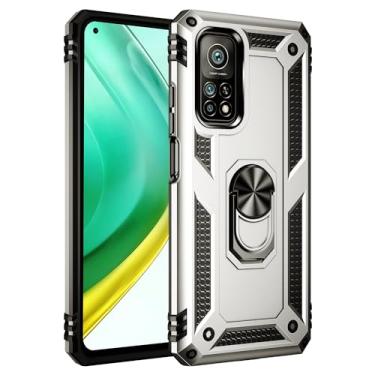 Imagem de SORAKA Capa para Xiaomi Mi 10T 5G com suporte de anel capa Xiaomi Mi 10T Pro 5G TPU suave para-choques rígido PC capa traseira com placa de metal para telemóvel magnético de montagem em carro