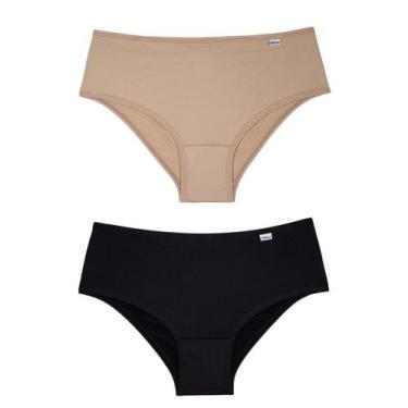Imagem de Kit/2 Calcinha DelRio 50509 Cintura Média Microfibra T. P/GG, GG, K4, 