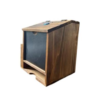 Imagem de Generic Caixa de sugestões de madeira, caixa de votação montada na parede, com fechadura, resistente, com trava, de correio para arrecadação de fundos,