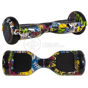Imagem de Hoverboard Infantil Skate Elétrico Arte Urbana Led Grafite