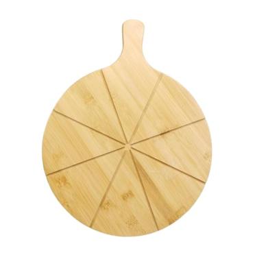Imagem de Ｂｅｓｇａ Tábua de corte de pizza, bandeja de bambu para servir queijo, prato para servir frutas, carnes e queijos, Diâmetro 30cm