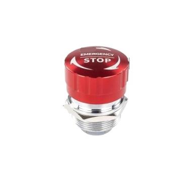 Imagem de Interruptores de botão de parada de emergência de metal, botão de trava, interruptor rotativo, soquete à prova d'água, desligamento momentâneo 16/19/22 mm (22 mm, 1NC-com cabo de encaixe)