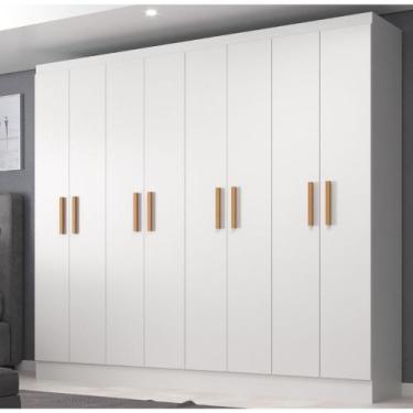 Imagem de Guarda Roupa Casal 8 Portas Paris Evidência Móveis, Branco