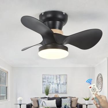 Imagem de Ventiladores de teto com luzes com controle remoto Ventilador de teto pequeno com luz LED Função de memória reversível Modo verão/inverno Ventiladores de teto de 6 velocidades com lâmpadas