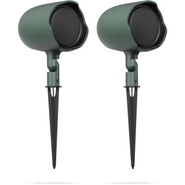 Imagem de JBL Profissional GSF3GN impermeável, paisagem externa com estaca de solo, alto-falante de jardim, coaxial de 7,6 cm, verde, 1 par de alto-falantes