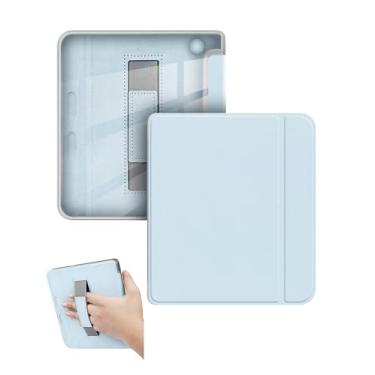 Imagem de Capa para eReader Kobo Libra Cor/Libra 2 de 17 cm com alça de pulso e hibernar/despertar automático, à prova de choque e resistente a arranhões (azul claro)