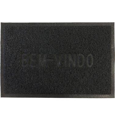 Imagem de Capacho Vinílico Color Block 60X40Cm Grafite Preto