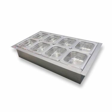 Imagem de Condimentadora Central Embutir 8 Cubas Refrigerada ZPCNR08E - Zepper