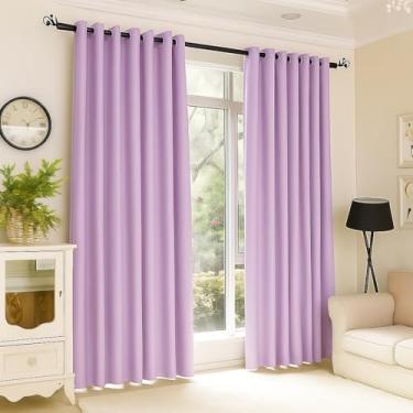 Imagem de Cortina Premium Para Sala, Quarto E EscritóRio - Tecido Blackout Corta-Luz, DecoraçãO Elegante E Moderna(LILAS)