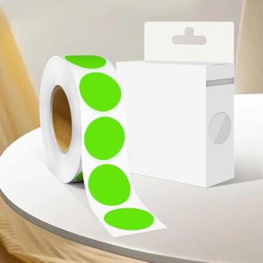 Imagem de Adesivo redondo de 2,5 cm com código de cores, 1000 adesivos de rolo de pontos, etiquetas de círculo verde claro para escritório e casa