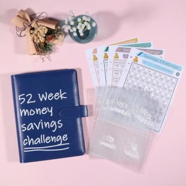 Imagem de Fichário de desafio de economia de dinheiro de 52 semanas inclui $2600, $5200, $10.000 e rastreadores de economia DIY, fichário A5 de 6 anéis com 13 folhas de envelopes de enchimento de dinheiro