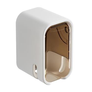Imagem de Pacote com 2 porta-escovas de dentes simples montado na parede, elegante e sem perfuração, suporte para escova de dentes doméstica