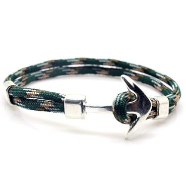 Imagem de Pulseira de corda de Milão com âncora náutica, joia de mão trançada vermelha com pingente de âncora para homens e mulheres, One Size, Poliéster, Sem Pedra Preciosa