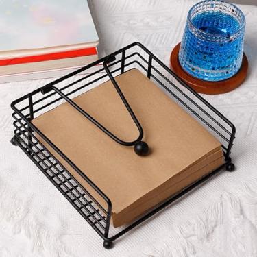 Imagem de Porta-guardanapos quadrado – Dispensador de guardanapos de aço inoxidável para cozinha, mesa de jantar, restaurante – Suporte de toalha de papel com base pesada