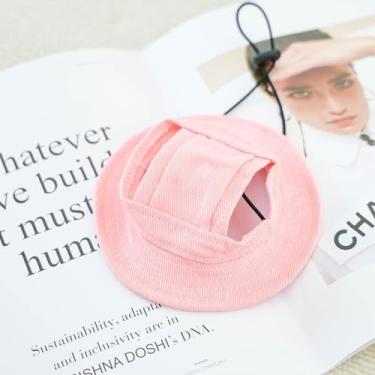 Imagem de Chapéu de pescador de animais de estimação cor sólida elegante ajustável boné para cães moda gato proteção solar acessório para cabeça adequado para 3-7 kg