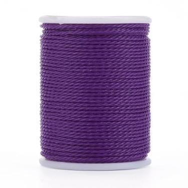 Imagem de Cordão torcido encerado redondo de 1 mm, 12 metros, fio de poliéster encerado, corda para pulseiras trançadas faça você mesmo, colar de joias, artesanato de costura de macramê, roxo