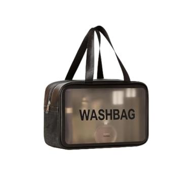 Imagem de Necessaire Transparente em Poliéster para Uso Diario e Viajem, Bolsa Organizadora de Produtos Pessoais e Cosméticos